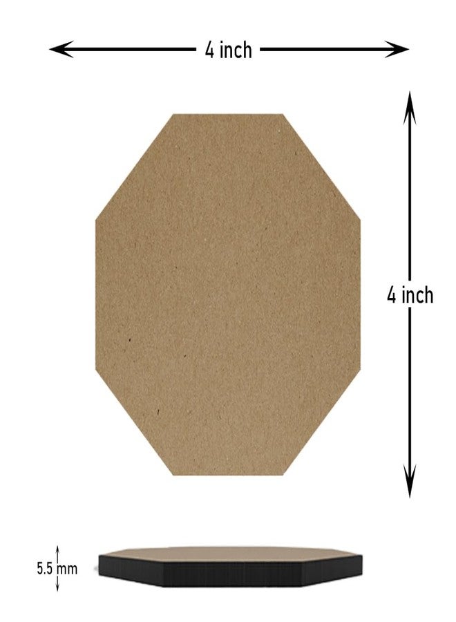 PICRAZEE قواعد أكواب خشبية من خشب MDF من PICRAZEE للأعمال اليدوية، فن الماندالا، فن الراتنج، الرسم، مجموعة أدوات تزيين مكونة من 12 قطعة، شكل ثماني الأضلاع، مقاس 4 بوصات (OC_12) - Image 3